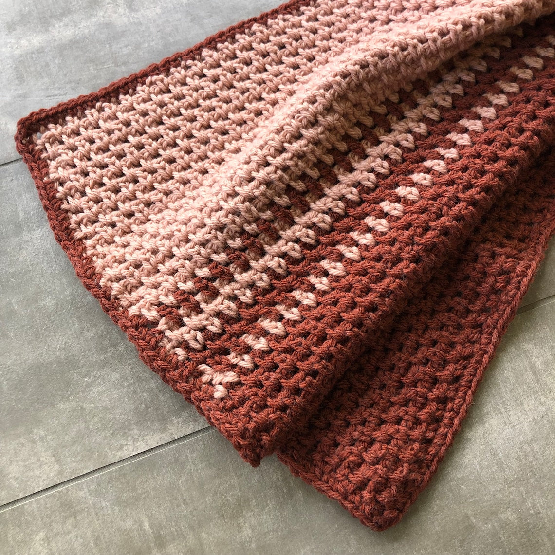 Modern Chunky Throw Blanket Crochet Pattern